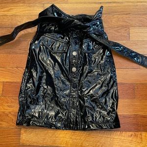 black patent leather Fashion nova miniskirt